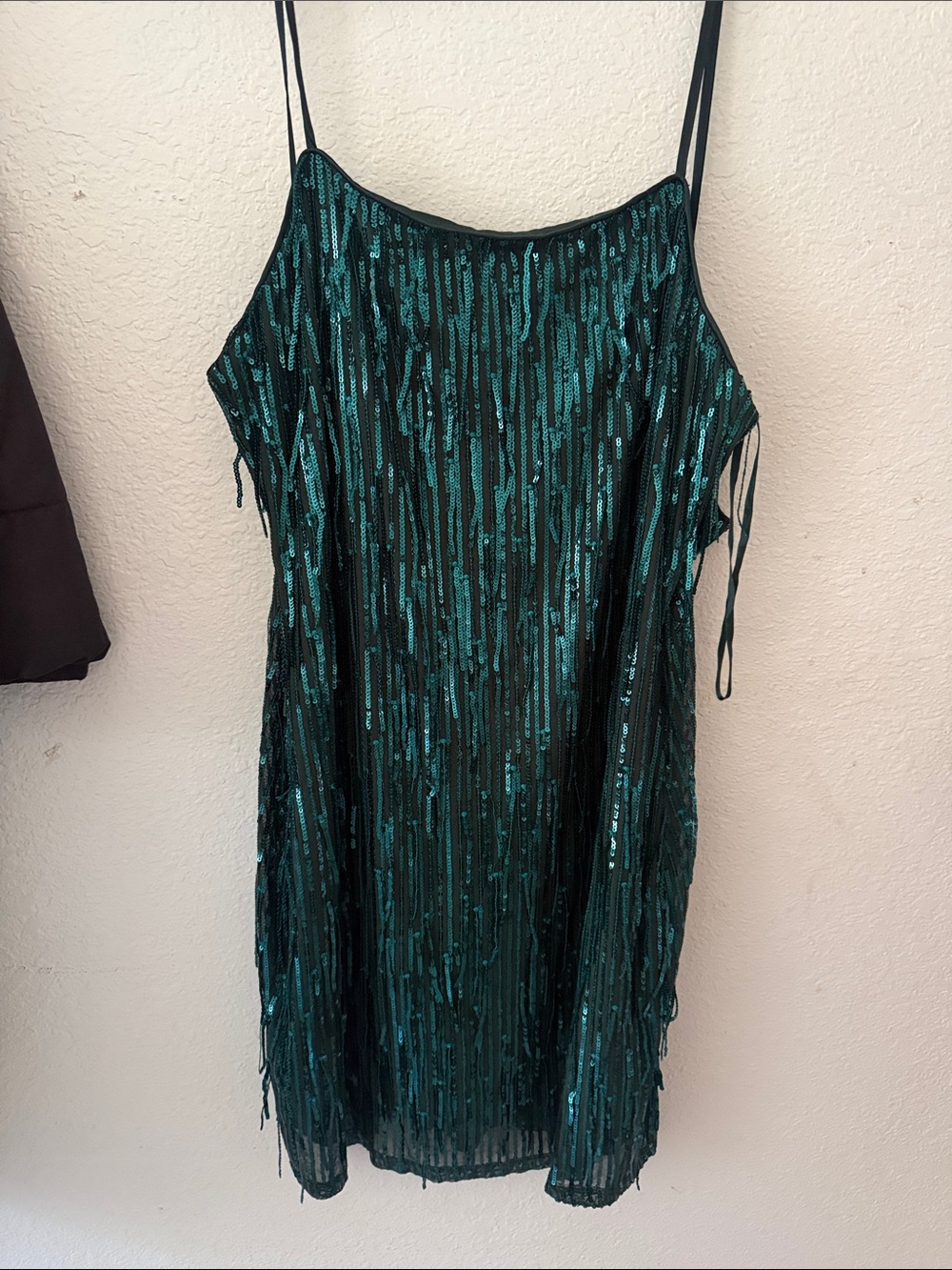 Trixxi Teal Sequin Mini Slip Dress